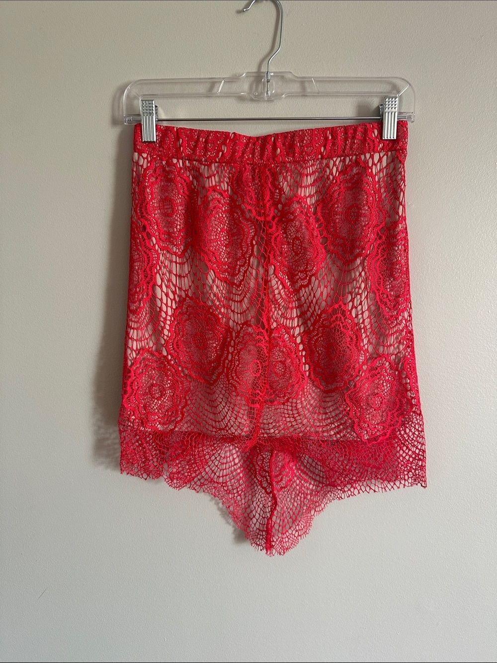 AKIRA Red Lace Mini Skirt